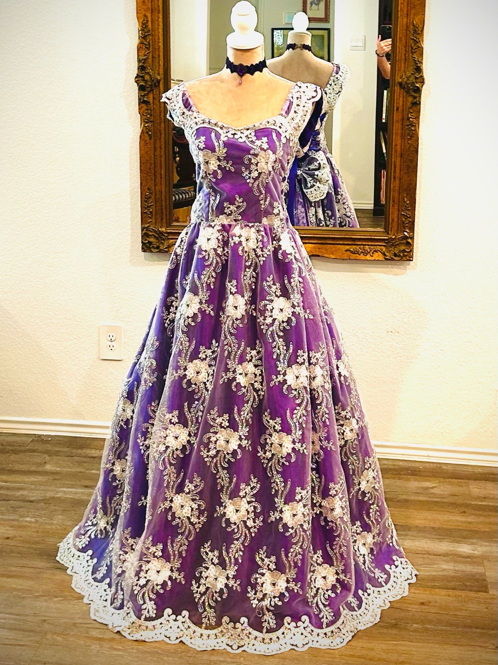 Jeweled Corset Back Purple Prom Dress Pageant Evening Ball Gown Goth